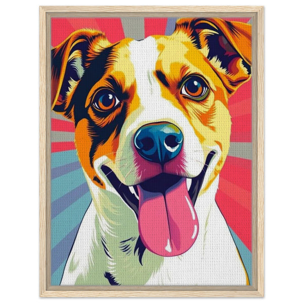 Vibrant Pet Pop Art Portrait on Framed Canvas